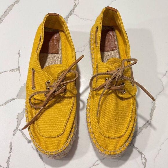 Tory Burch | Women’s Yellow Espadrilles Boat Shoes Jute Size 7 - Picture 2 of 13